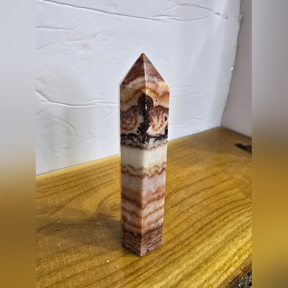 PORK STONE RED BANDED CALCITE TOWER